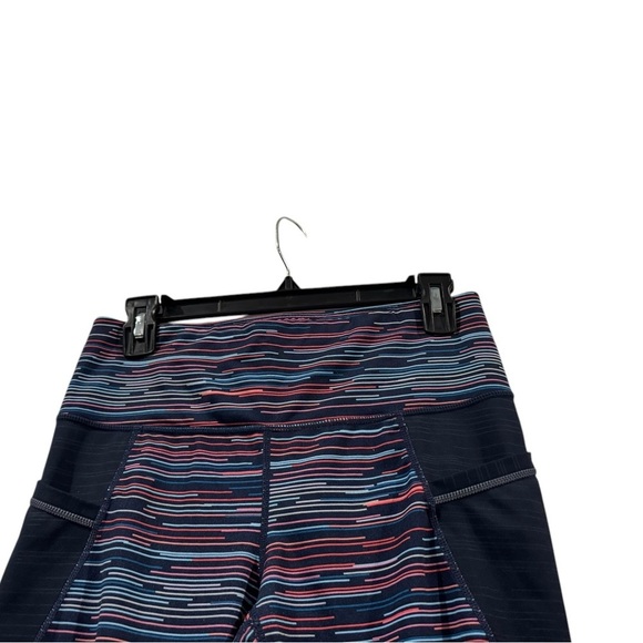 Athleta Navy Blue Multicolored Jigsaw Relay 2.0 Cropped Leggings - size small - Picture 5 of 7